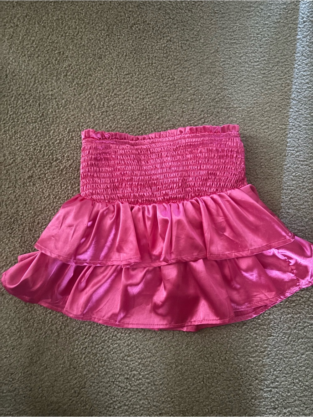 Girls' Hot Pink Smocked Ruffle Skort